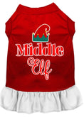 Load image into Gallery viewer, Christmas Pet Dress Screen Printed, "Middle Elf"
