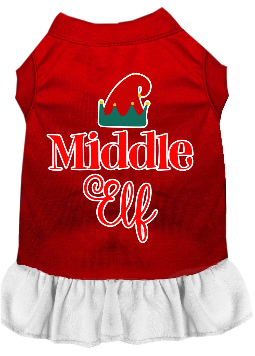Christmas Pet Dress Screen Printed, "Middle Elf"