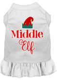 Load image into Gallery viewer, Christmas Pet Dress Screen Printed, "Middle Elf"
