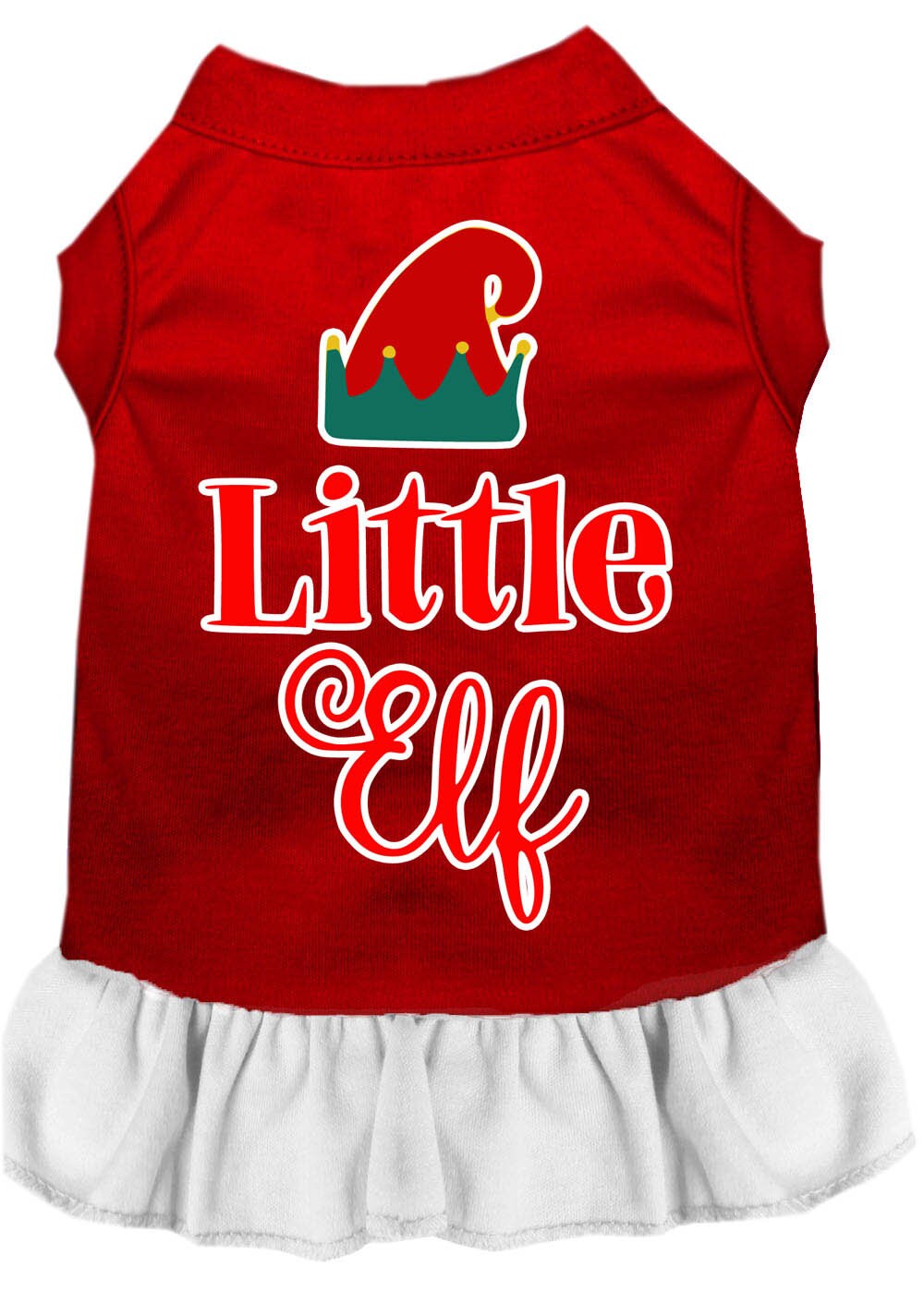 Christmas Pet Dress Screen Printed, "Little Elf"