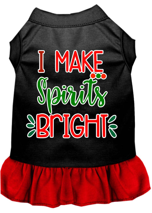 Christmas Pet Dress Screen Printed, "I Make Spirits Bright"