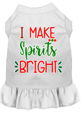 Load image into Gallery viewer, Christmas Pet Dress Screen Printed, "I Make Spirits Bright"
