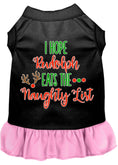 Load image into Gallery viewer, Christmas Pet Dress Screen Printed, "I Hope Rudolph Eats The Naughty List"
