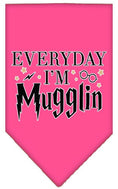 Load image into Gallery viewer, Pet and Dog Bandana Screen Printed, "Everyday I'm Mugglin"
