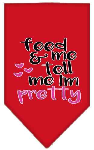 Pet and Dog Bandana Screen Printed, "Feed Me & Tell Me I'm Pretty"