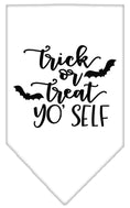 Load image into Gallery viewer, Halloween Pet and Dog Bandana Screen Printed, "Trick Or Treat Yo' Self"

