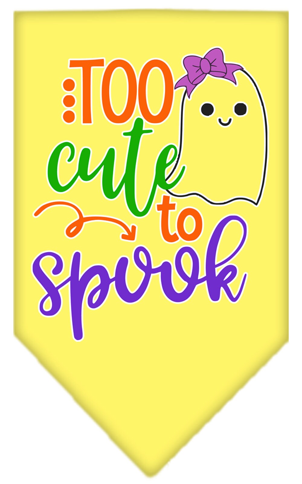 Halloween Pet and Dog Bandana, "Too Cute To Spook - Girly Ghost"