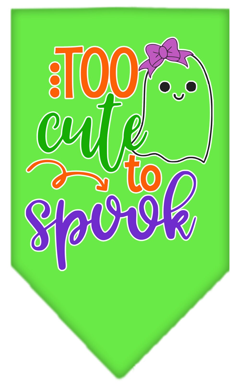 Halloween Pet and Dog Bandana, "Too Cute To Spook - Girly Ghost"
