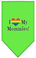 Load image into Gallery viewer, Pet and Dog Bandana Screen Printed, "I Heart My Mommies"

