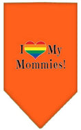 Load image into Gallery viewer, Pet and Dog Bandana Screen Printed, "I Heart My Mommies"
