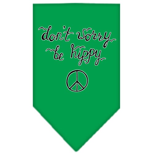 Pet and Dog Bandana Screen Printed, "Don't Worry, Be Hippy"