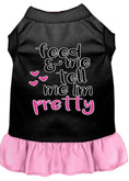Load image into Gallery viewer, Pet Dog and Cat Dress Screen Printed, "Feed Me & Tell Me I'm Pretty"
