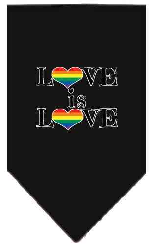 Pet and Dog Bandana Screen Printed, "Love Is Love"