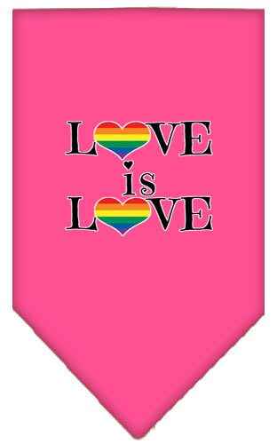 Pet and Dog Bandana Screen Printed, "Love Is Love"