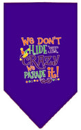 Load image into Gallery viewer, Pet and Dog Bandana Screen Printed, "We Don't Hide The Crazy, We Parade It"
