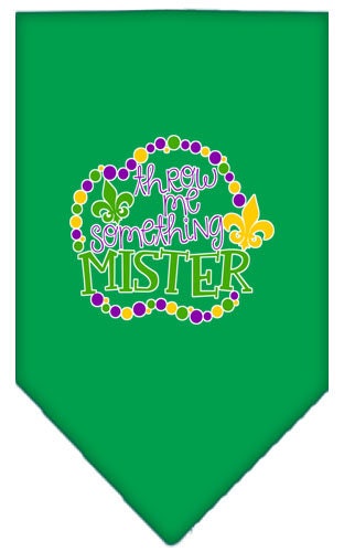 Pet and Dog Bandana Screen Printed, "Throw Me Something Mister"