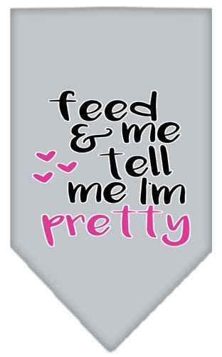 Pet and Dog Bandana Screen Printed, "Feed Me & Tell Me I'm Pretty"