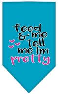 Load image into Gallery viewer, Pet and Dog Bandana Screen Printed, "Feed Me & Tell Me I'm Pretty"
