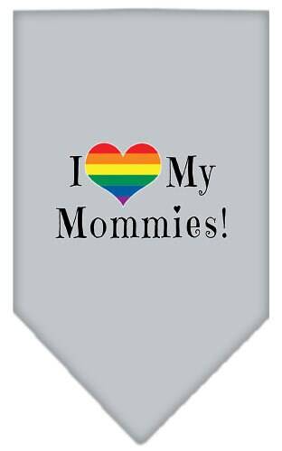 Pet and Dog Bandana Screen Printed, "I Heart My Mommies"