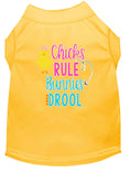 Load image into Gallery viewer, Pet Dog & Cat Shirt Screen Printed, "Chicks Rule, Bunnies Drool"
