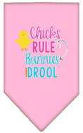 Load image into Gallery viewer, Pet and Dog Bandana Screen Printed, "Chicks Rule, Bunnies Drool"
