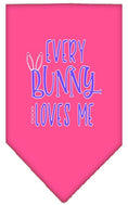 Load image into Gallery viewer, Pet and Dog Bandana Screen Printed, "Every Bunny Loves Me"
