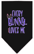 Load image into Gallery viewer, Pet and Dog Bandana Screen Printed, "Every Bunny Loves Me"
