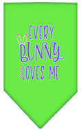 Load image into Gallery viewer, Pet and Dog Bandana Screen Printed, "Every Bunny Loves Me"
