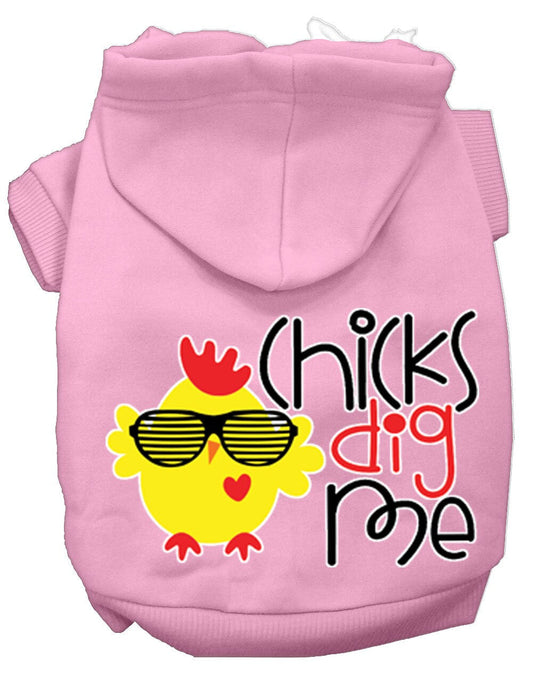 Pet, Dog & Cat Hoodie Screen Printed, "Chicks Dig Me"
