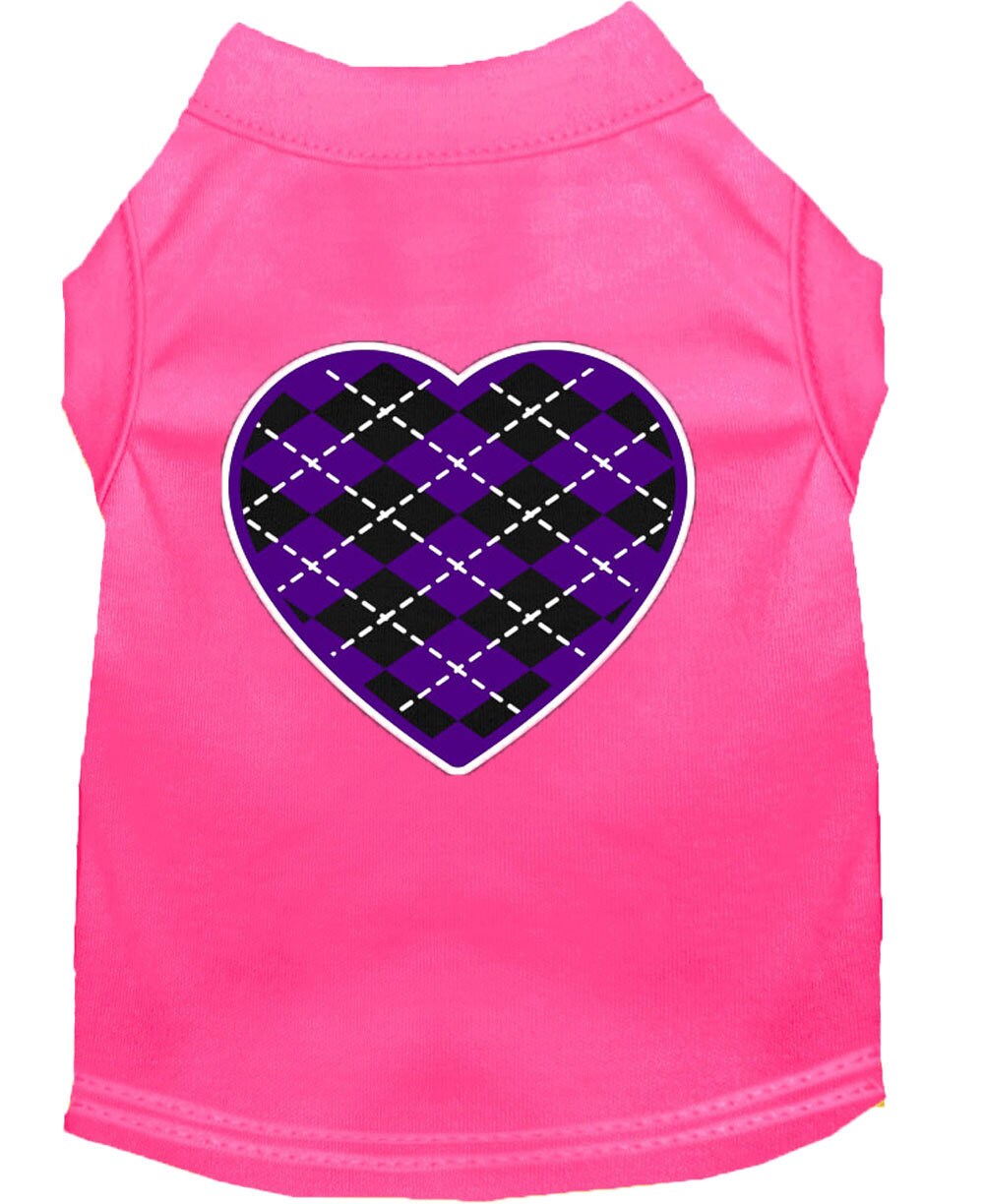 Pet Shirt "Argyle Heart Purple"