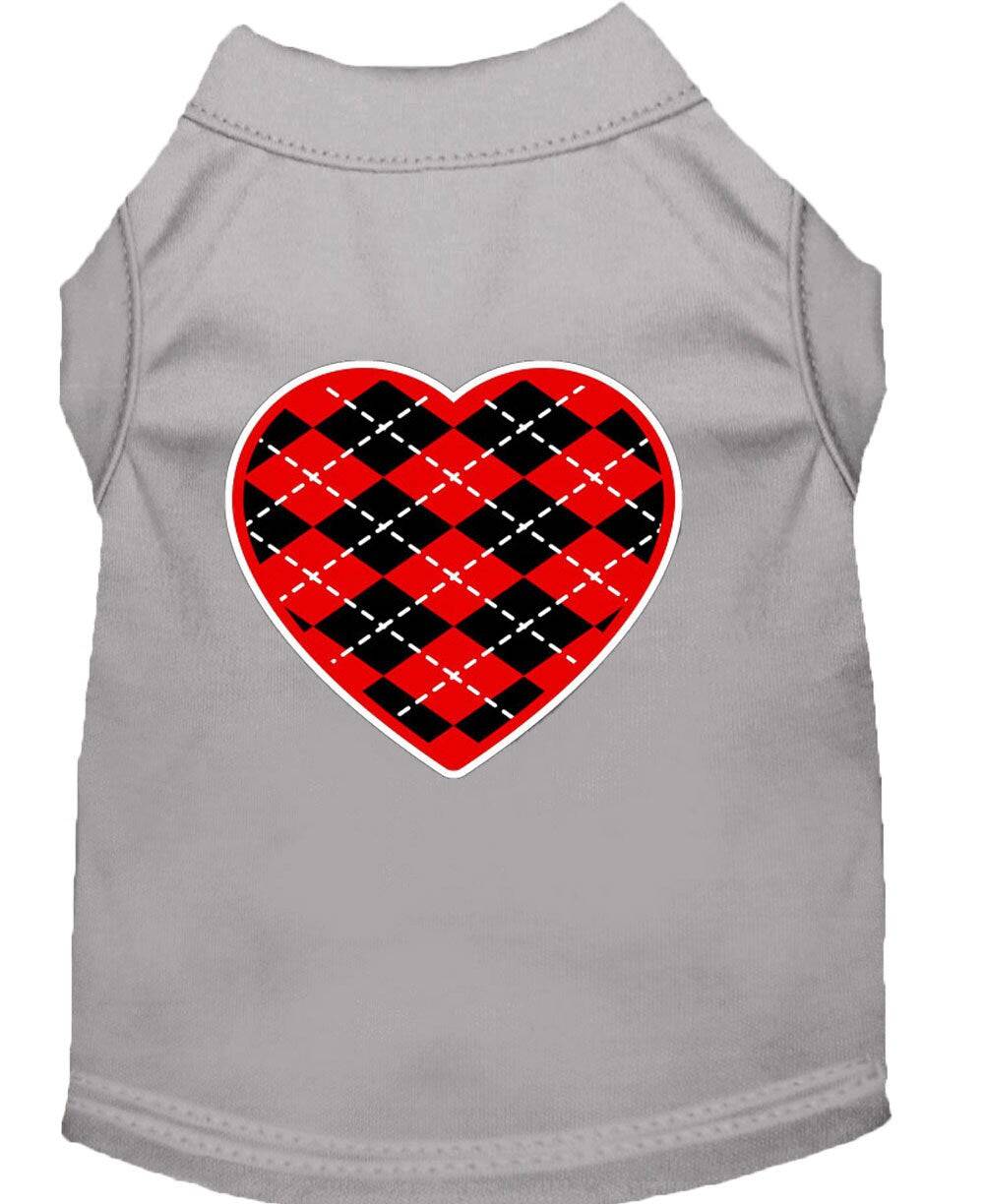 Pet Shirt "Argyle Heart Red"