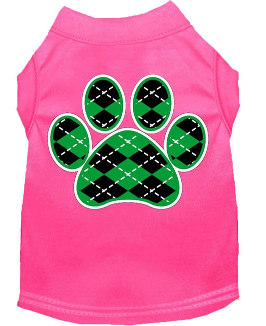 Pet Shirt "Argyle Paw Emerald Green"