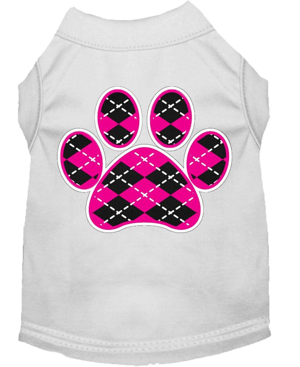 Pet Shirt "Argyle Paw Pink"