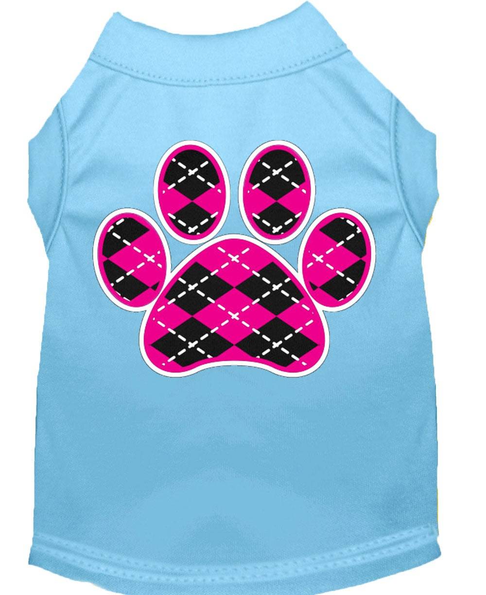 Pet Shirt "Argyle Paw Pink"