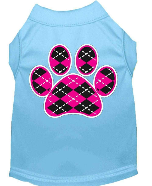 Pet Shirt "Argyle Paw Pink"