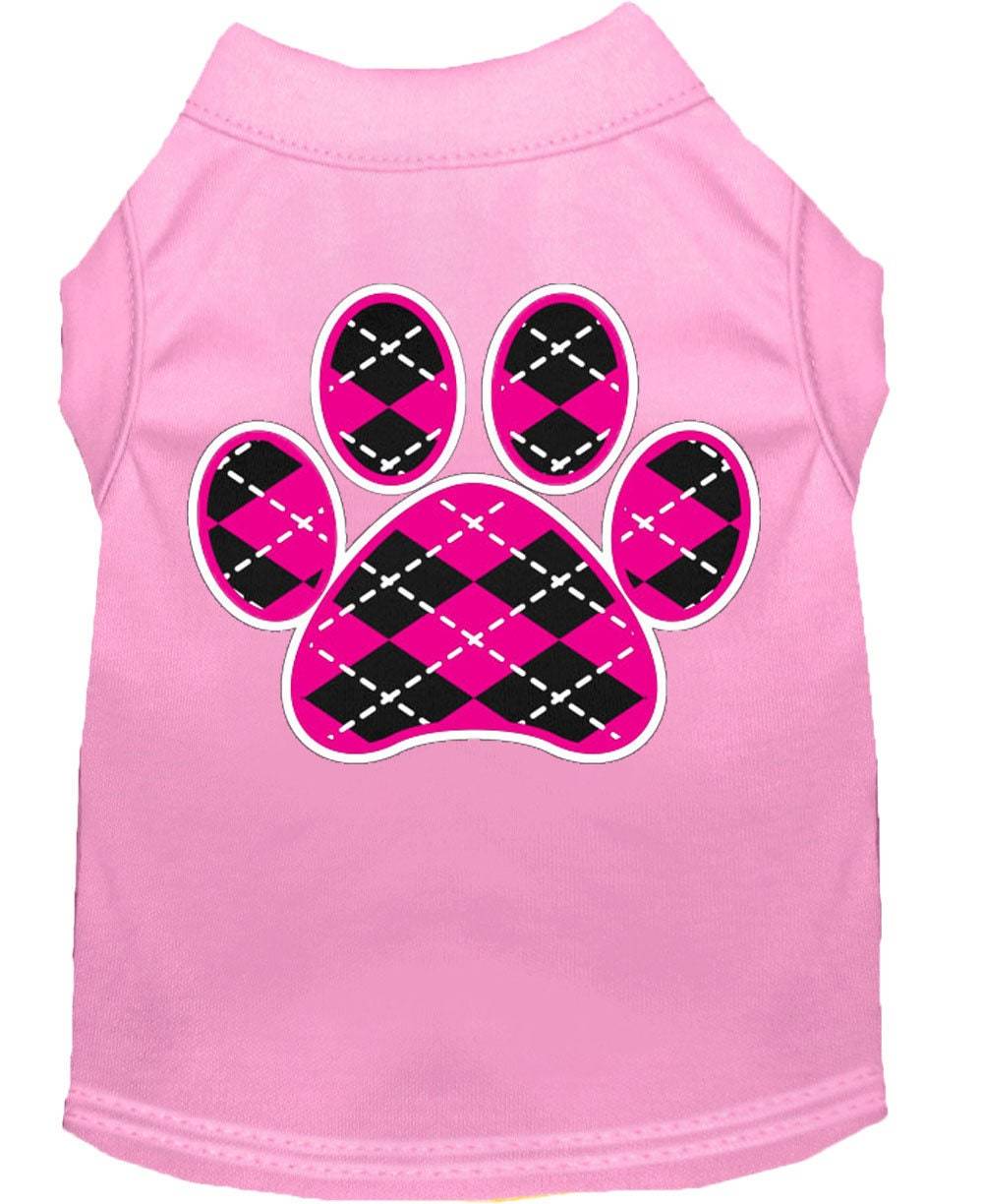 Pet Shirt "Argyle Paw Pink"
