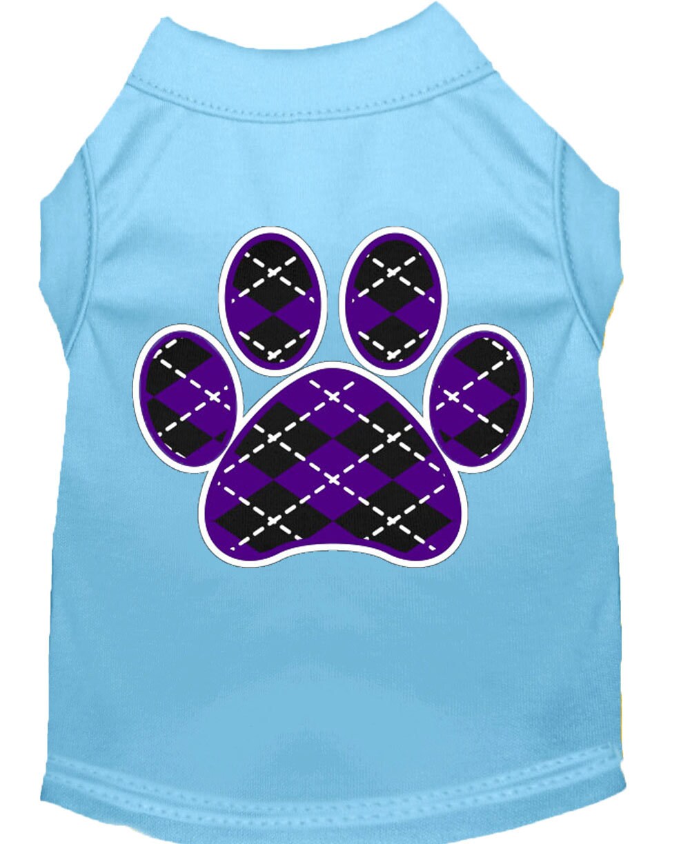Pet Shirt "Argyle Paw Purple"
