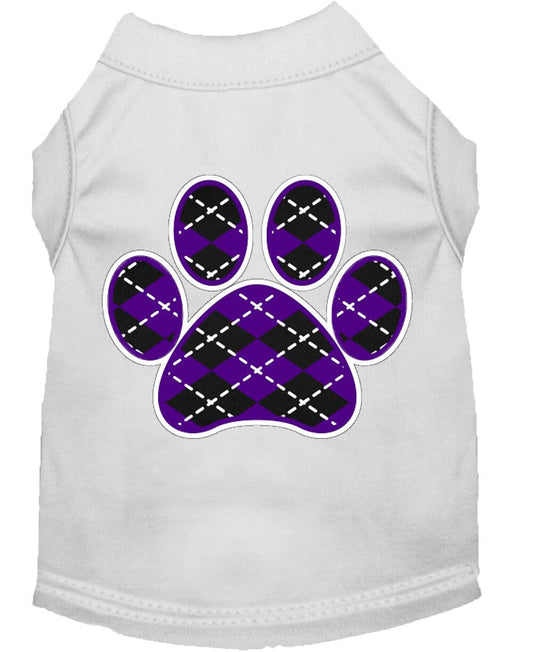 Pet Shirt "Argyle Paw Purple"