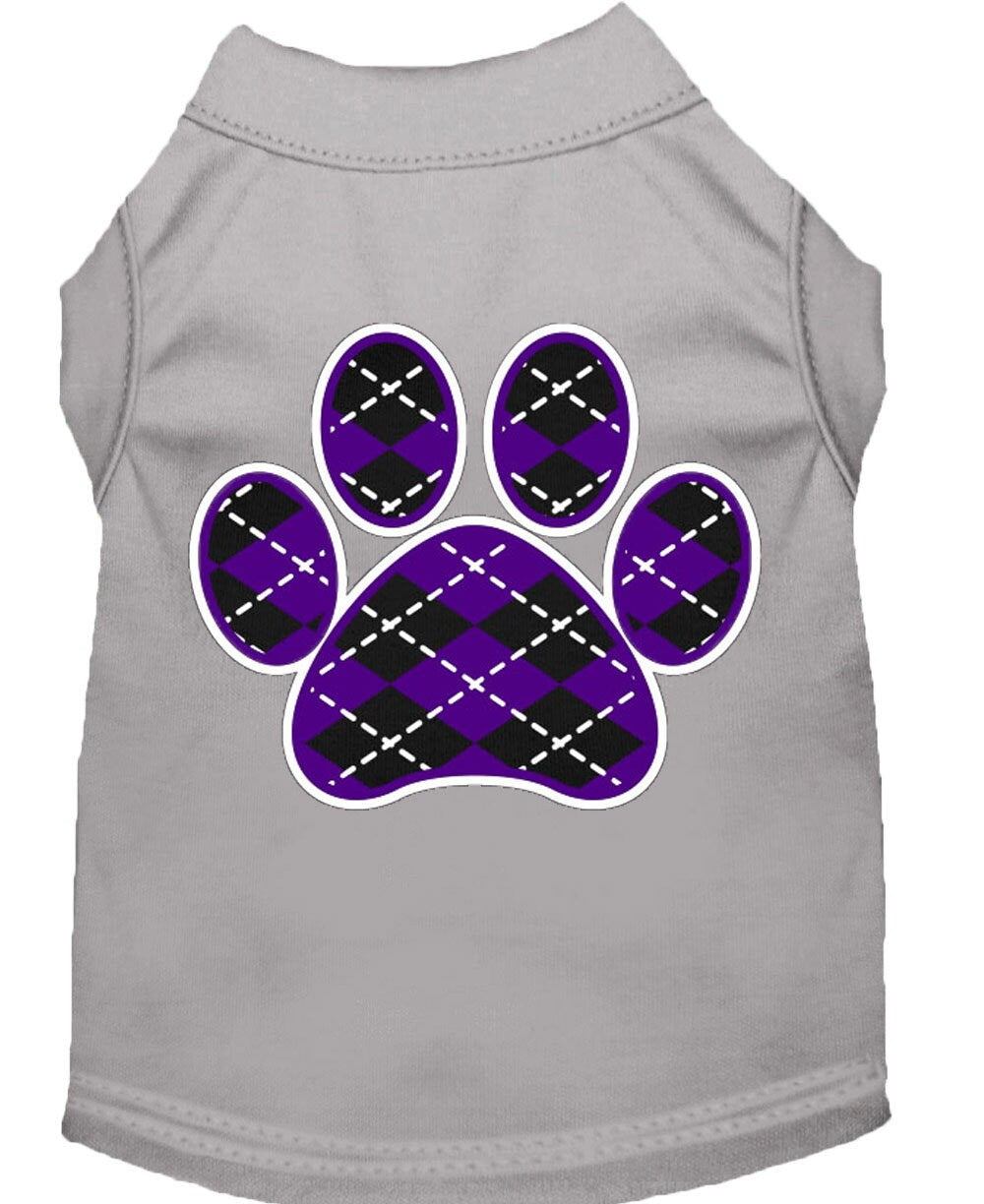 Pet Shirt "Argyle Paw Purple"