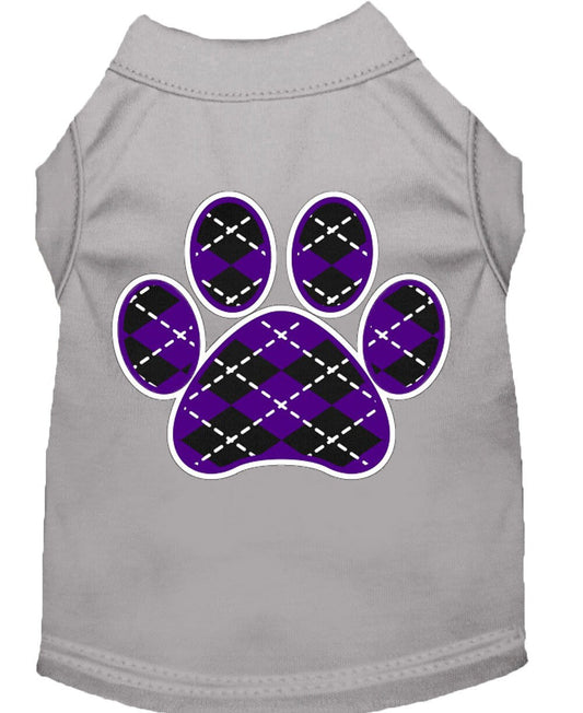 Pet Shirt "Argyle Paw Purple"