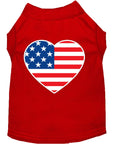 Load image into Gallery viewer, Pet Dog & Cat Shirt Screen Printed, "American Flag Heart"
