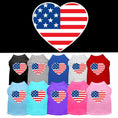 Load image into Gallery viewer, Pet Dog & Cat Shirt Screen Printed, "American Flag Heart"
