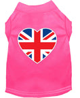 Load image into Gallery viewer, Pet Dog & Cat Shirt Screen Printed, "British Flag Heart"
