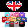 Load image into Gallery viewer, Pet Dog & Cat Shirt Screen Printed, "British Flag Heart"
