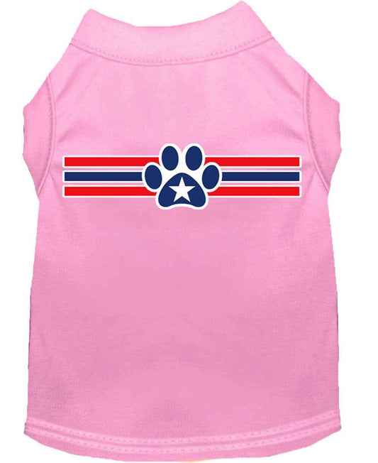 Pet Dog & Cat Shirt Screen Printed, "Patriotic Star Paw Print"