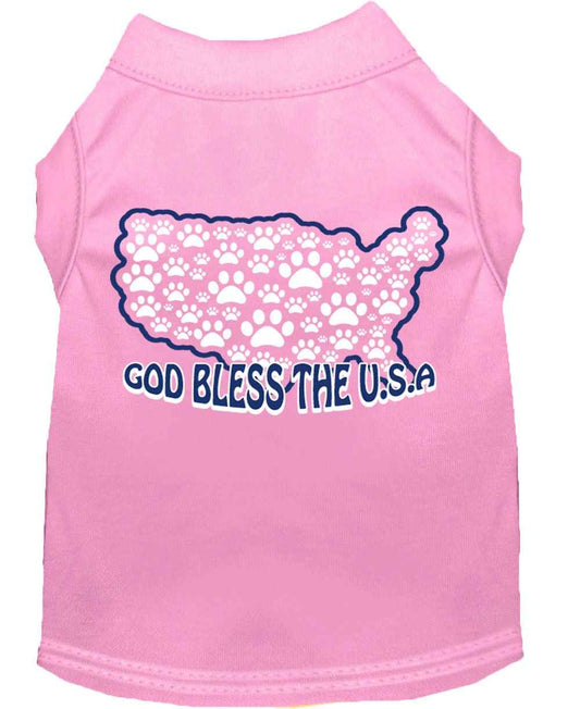 Pet Dog & Cat Shirt Screen Printed, "God Bless The USA"