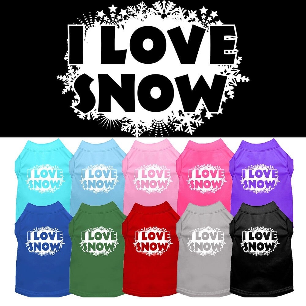 Christmas Pet Shirt, "I Love Snow"