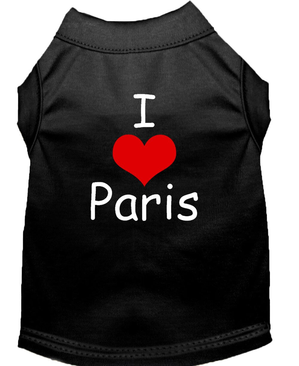Pet Shirt "I Love Paris"
