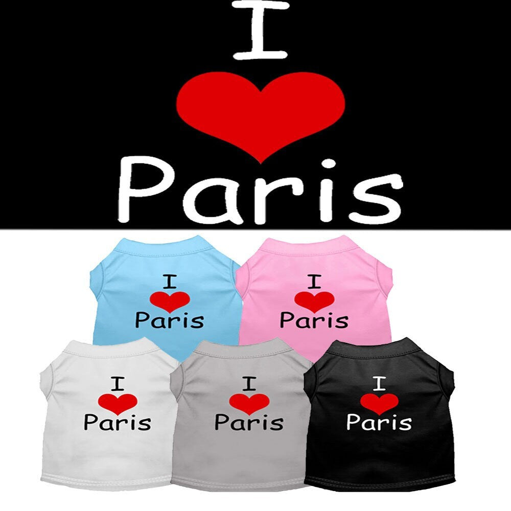 Pet Shirt "I Love Paris"