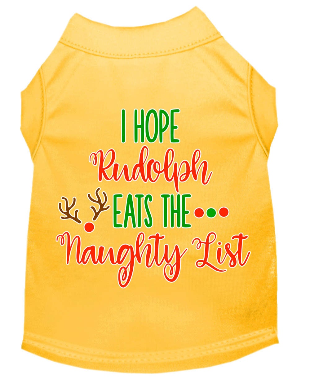 Christmas Pet Dog & Cat Shirt, "I Hope Rudolph Eats The Naughty List"